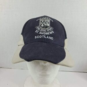 Heritage of Scotland St Andrews Old Course Golf Hat Navy Blue Tan Strapback Cap